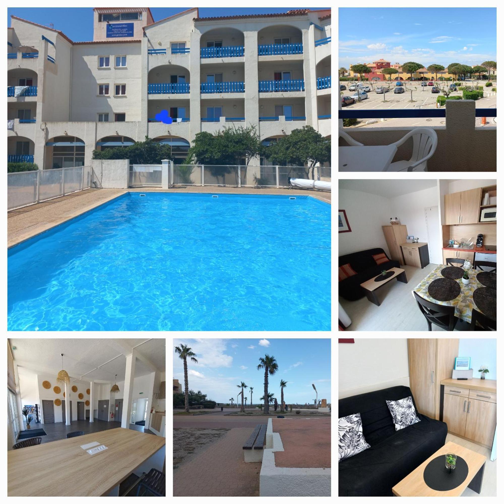 Coquet Studio 4 Pers, Piscine,Clim Mobile, Plage A 300 M,A 5Min A Pied Du Lydia เลอบาร์กาแรส ภายนอก รูปภาพ